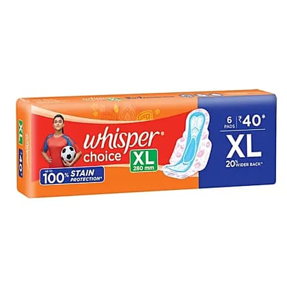 Whisper Choice Nights Xl + Sanitary Pad 6 PIECE