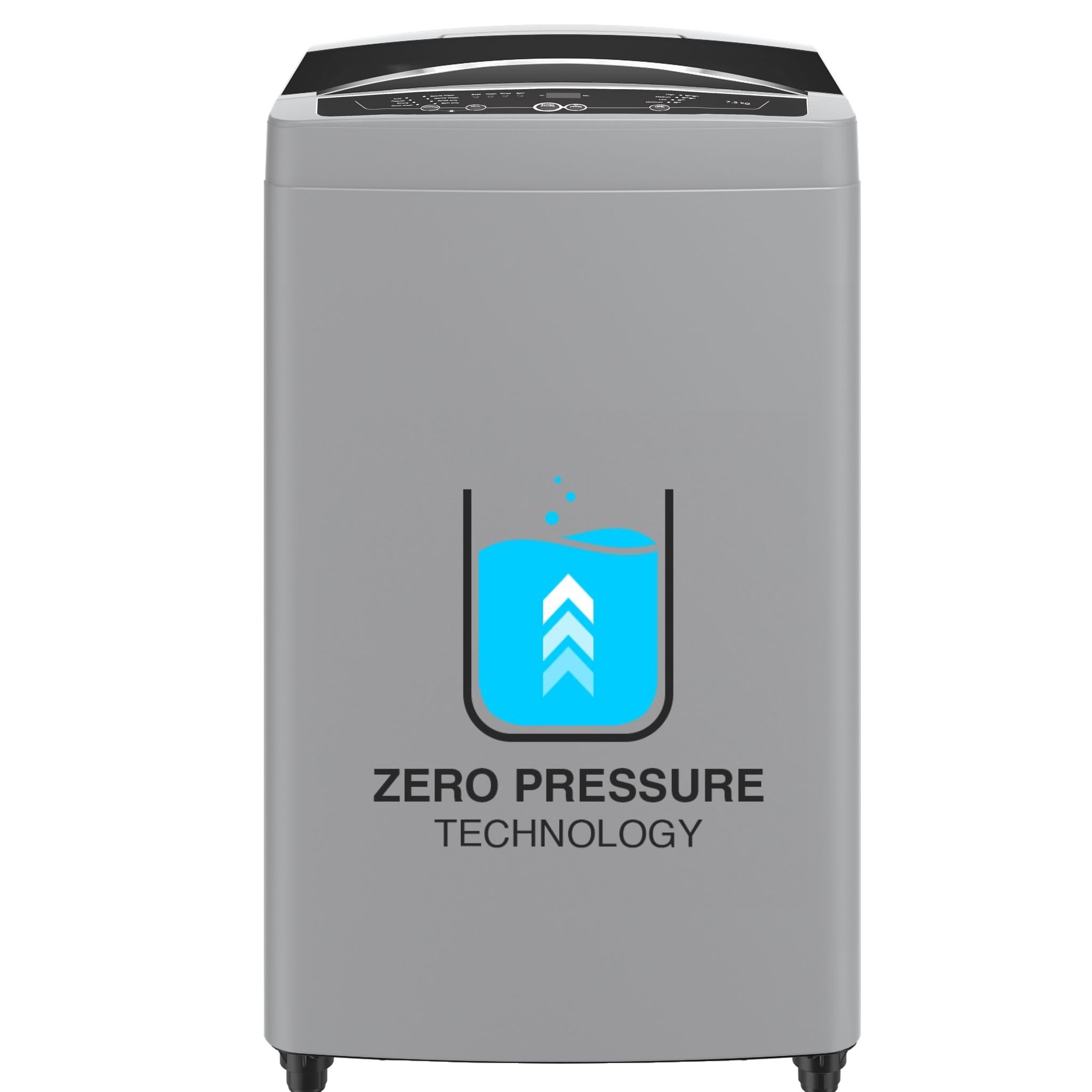 Godrej 7.5 Kg 5 Star Fully-Automatic Top Load Washing Machine Appliance With Zero Pressure Technology (WTEON MGNS 75 5.0 FDTN SRGR, Storm Grey)