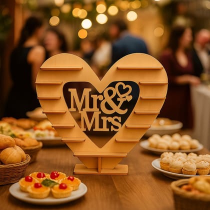 Dbeautify's DIY MDF Heart-Shaped "Mr & Mrs" Cake Stand