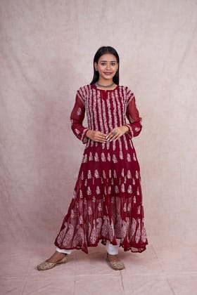 56 Kali Chikankari Anarkali