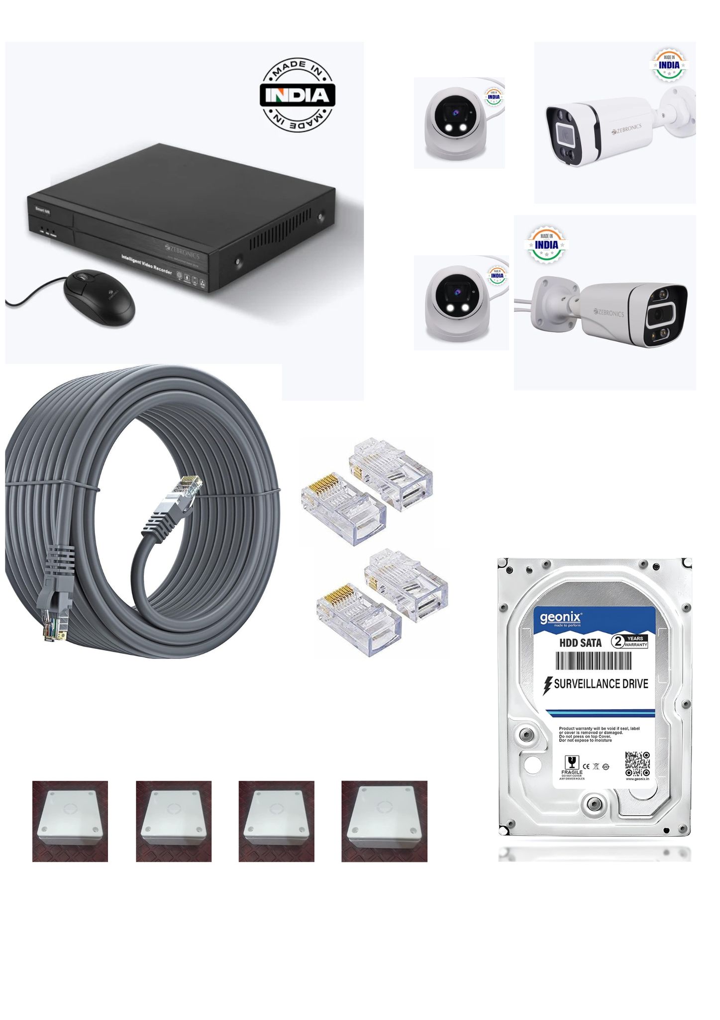 Zebronics IP 4Pc. Camera Set Metal Body