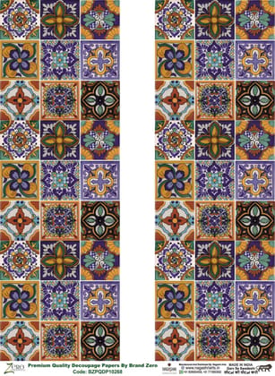 Brand Zero Premium Quality Decoupage Paper Pack of Two - Design Code: BZPQDP10268