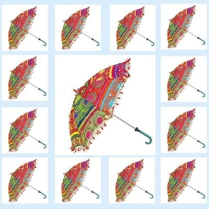 Rajasthani Print Umbrella Set Of 13 Umbrellas For Wedding, Celebration and Home Decor. Rajasthani Print Umbrella Set Of 13 Umbrellas For Wedding, Celebration and Home Decor.