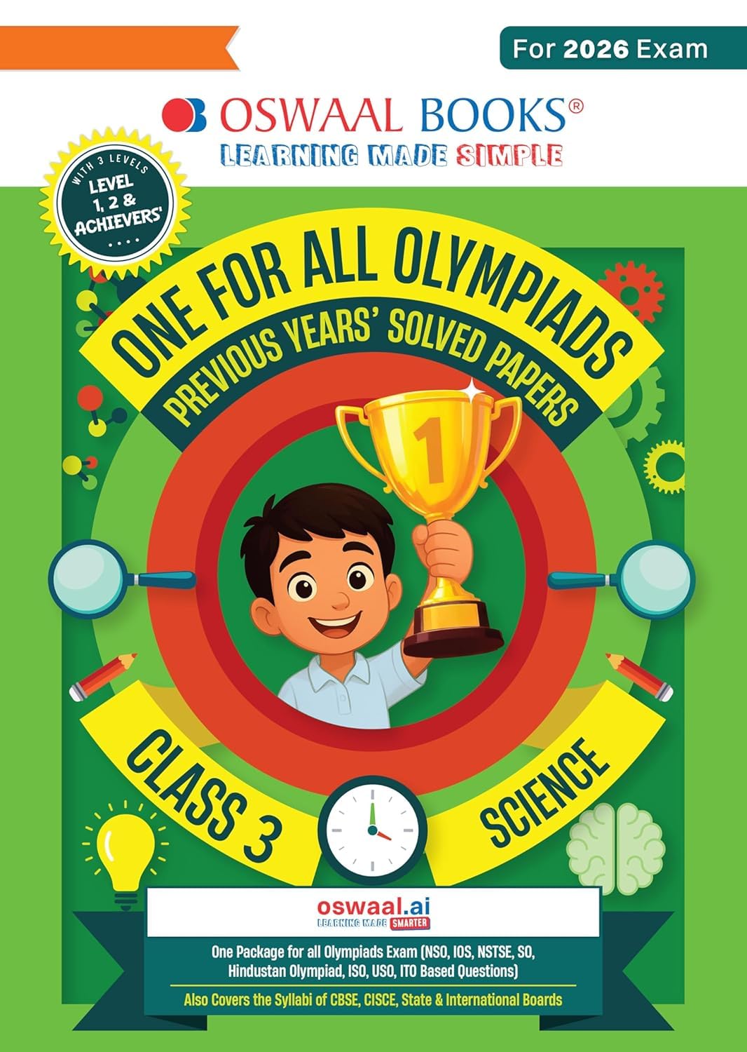 Oswaal One for all olympiads Previous year Solved paper Science EVS Class 3 -2 August 2025 [Paperback] [Oct 30, 2024] Oswaal