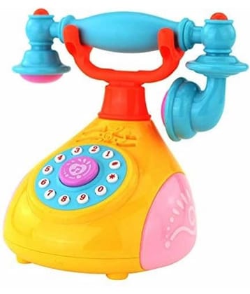 FRATELLI Landline Phone Toy Learning Machine Learn Song for Kids, Multi Color
