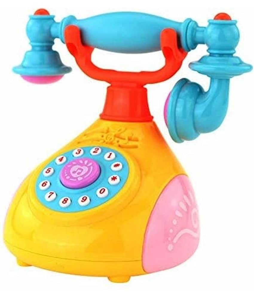 FRATELLI Landline Phone Toy Learning Machine Learn Song for Kids, Multi Color