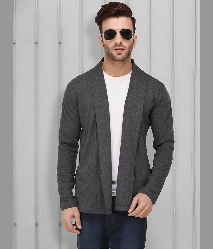 Rigo Cotton V-Neck Men's Full Sleeves Cardigan Sweater - Grey ( Pack of 1 )
