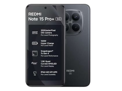 Redmi Note 15 Pro+ 5G Smartphone, 8GB RAM, 256GB Storage - Carbon Black