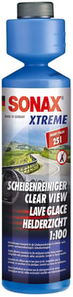 SONAX Xtreme Clear-View 1:100 Concentrate 250ml | Quick Clean Windshield | Wiper Wash | Remove Tough Dirt & Insects | Fresh Fragrance | Instant Cleaning | Clear Vision | Suits Xenon & LED Headlight