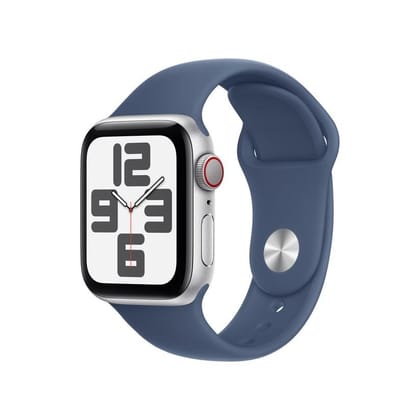 Apple Watch SE GPS + Cellular 40mm Silver Aluminium Case with Denim Sport Band