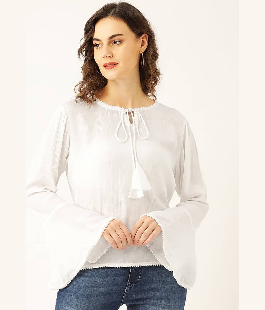 MARC LOIRE Women's Viscose Regular Top ( White )