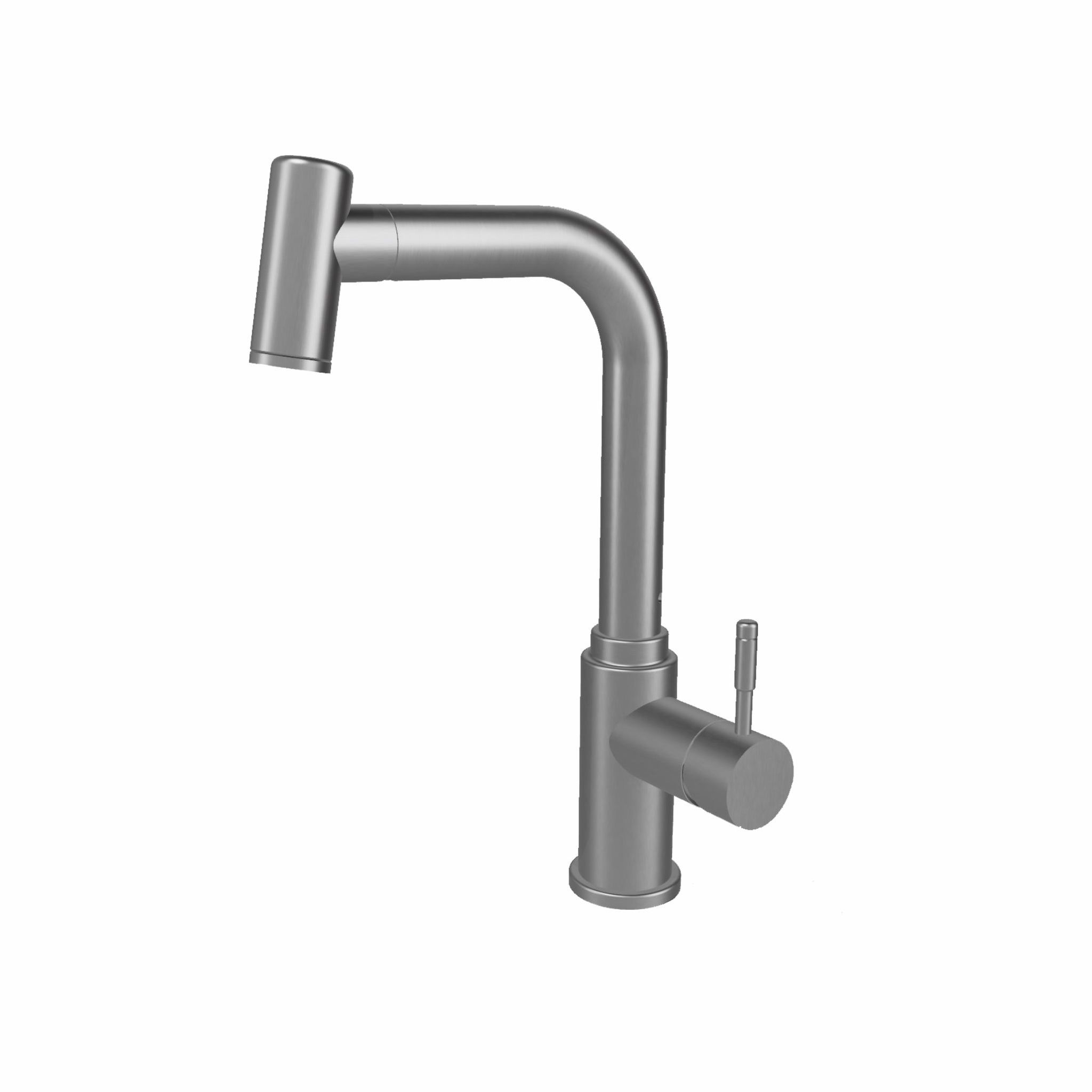 Stainless Steel 304 Pull Down Sprayer Kitchen Faucet with Hot and Cold Mixer - KF-103MSSPDS