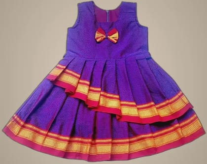 MOM AND ME FASHION Purple Frock (4-5 Years) | Premium Cotton | Festive & Party Wear