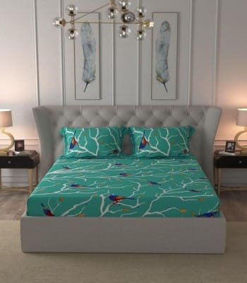 Soft Cotton 180 TC Sparrow Symphony Double Bedsheet