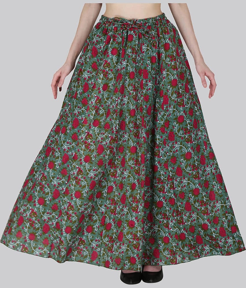 Sttoffa Green Cotton Women's Flared Skirt ( Pack of 1 )