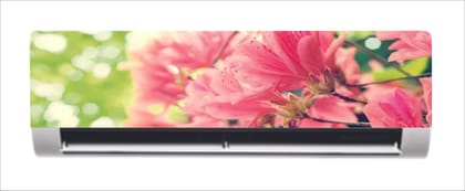DreamKraft Decorative Pink Flowers with Blur Background AC Sticker (Multicolor PVC Vinyl, 30cm X 91cm)