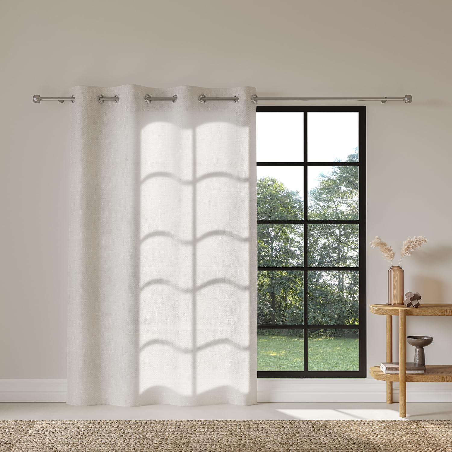 DDECOR - 100% PolyesterPlains And Textures PatternDoor 7 Ft|135 CM X 225 CM| - White