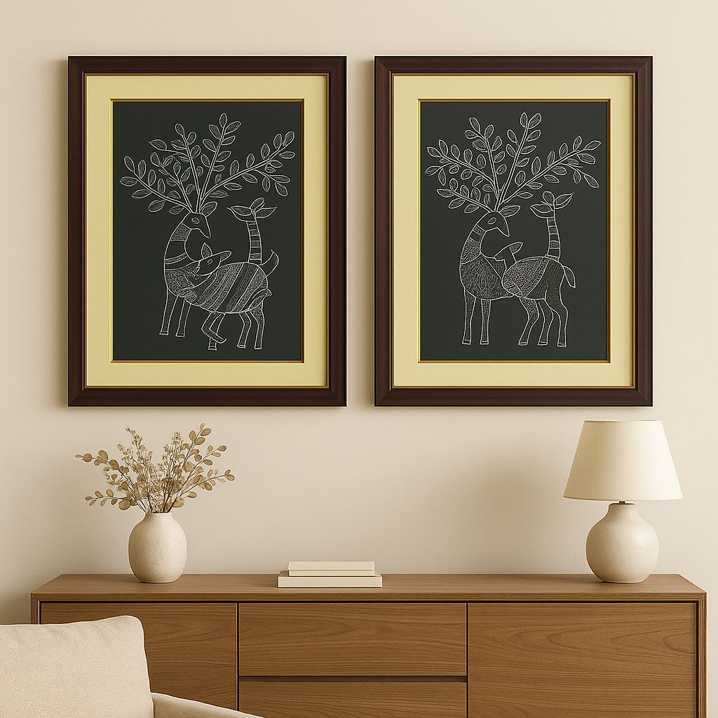 Echoes of Ash – Bastar Tribal Art (Pack of 2)