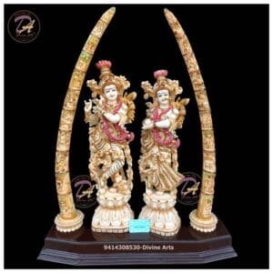Marble Dust Radha Krishna Statue