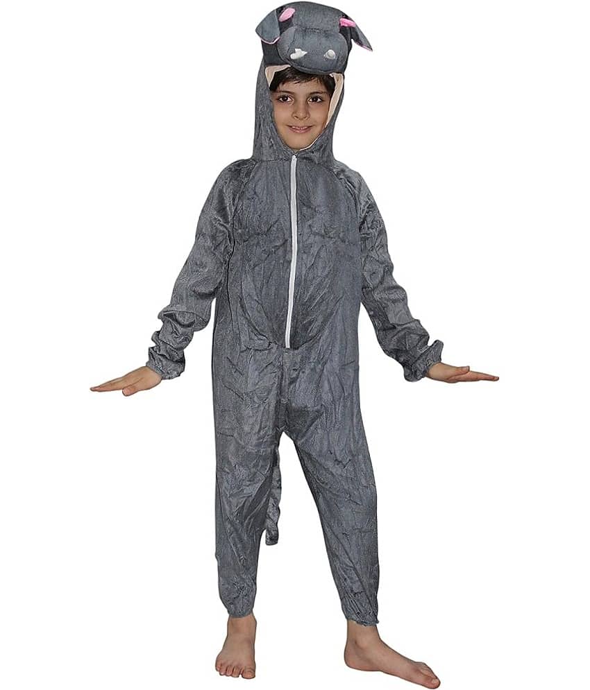 Kaku Fancy Dresses Hippo Water Animal Costume -Grey, 5-6 Years, For Boys & Girls