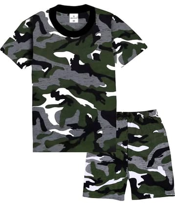 COOLTEES4U Pack of 1 Unisex Cotton T-Shirt & Shorts Set ( Multicolor )