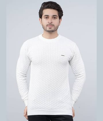 FEVERFEW Cotton Blend Round Neck Men's Full Sleeves Pullover Sweater - Green ( Pack of 1 )