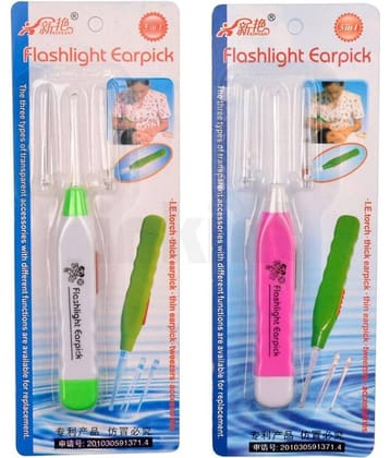 Wishkey Multi Color Flashlight Ear Pick-set Of 2