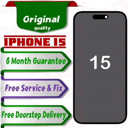Apple iPhone 15  (display glass combo folder) Mobile Display LCD Screen With Touch, WHITE