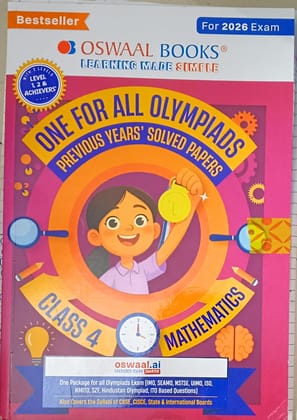 Oswaal One for all Olympiads Previous Year Paper Solved Paper Mathematics Class 4 Exam August 26 [Paperback] [Oct 30, 2024] Oswaal