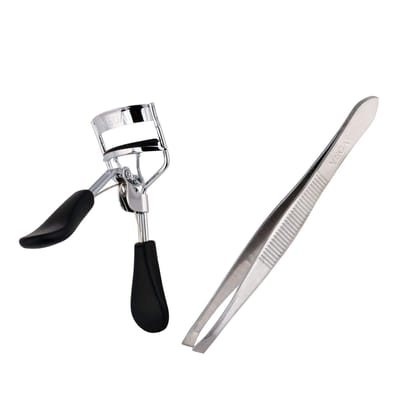 Vega Eyelash Curler/Tweezer Slant Tip, 2 Pieces