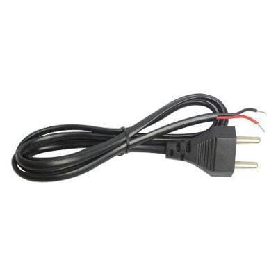 Power Cord Cable 2-Pin with Bare Wire Ends For Small Electric Appliances Fan, Radio, Emergency Light, Black