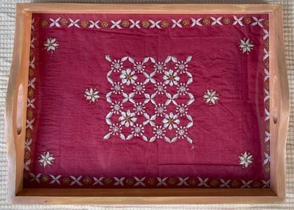  Wooden Tray with fabric base