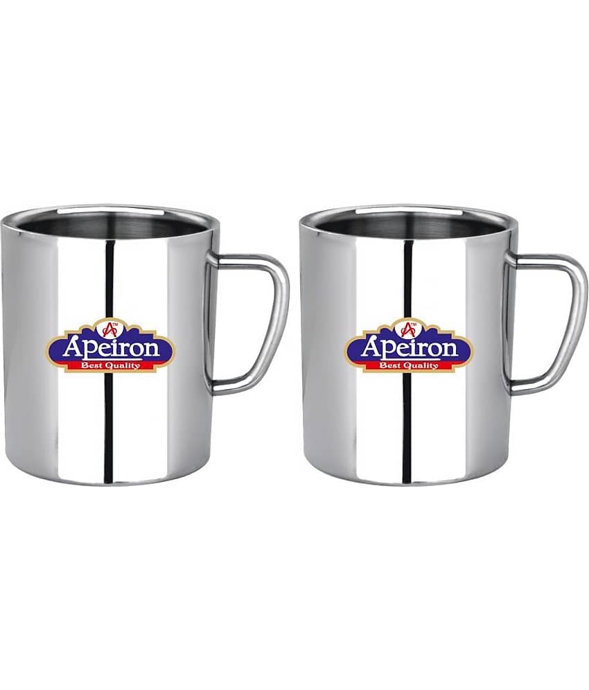 APEIRON Sober Steel Coffee Mug 2 Pcs 300 mL