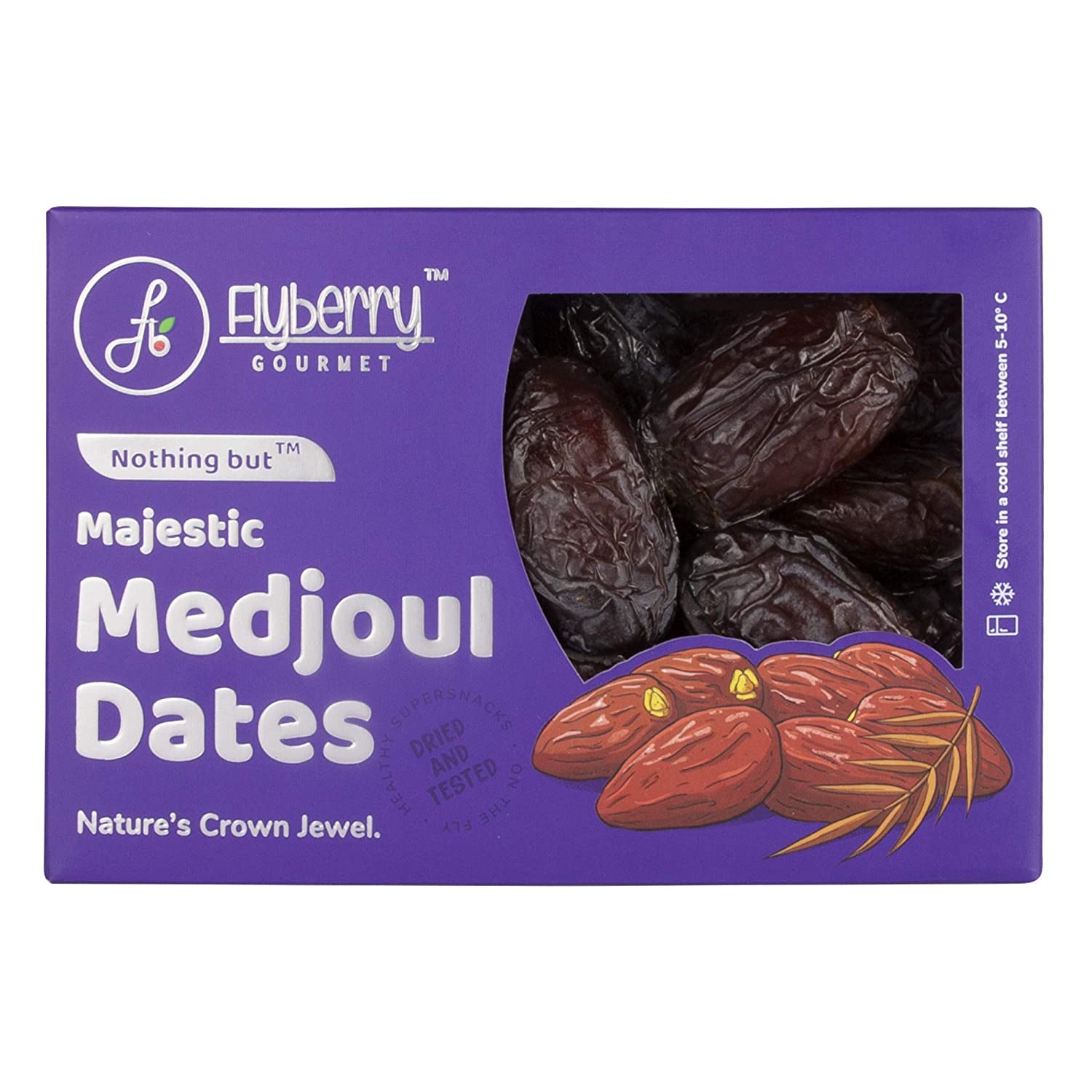 Flyberry Gourmet Jumbo Medjoul Dates 1kg | 100% Natural | Rich in Calcium, Iron and Potassium | Instant Energy