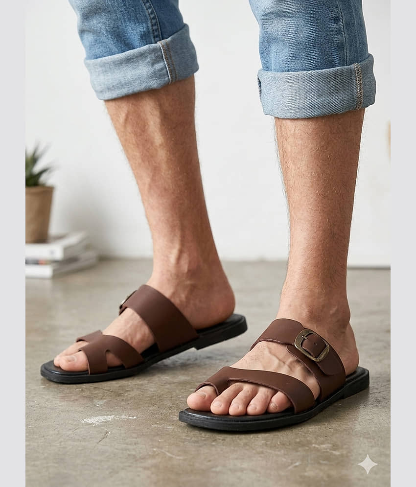 Sir Corbett SS26 Men's Casual Open Sandals - Brown Men's Floater Sandals