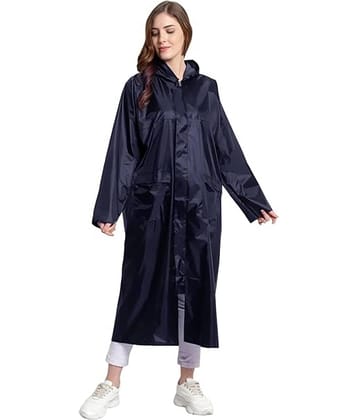 PARYAG HOSIERY Polyester Long Raincoat - Blue