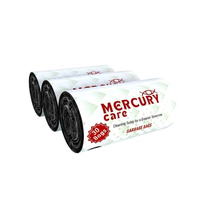 Mercury Care Garbage Bags | Home, Office & Kitchen Waste Liners | Leak-Proof, Tear-Resistant | 19 x 21 Inches - Medium | Black Mercury Care Garbage Bags | Home, Office & Kitchen Waste Liners | Leak-Proof, Tear-Resistant | 19 x 21 Inches - Medium | Black