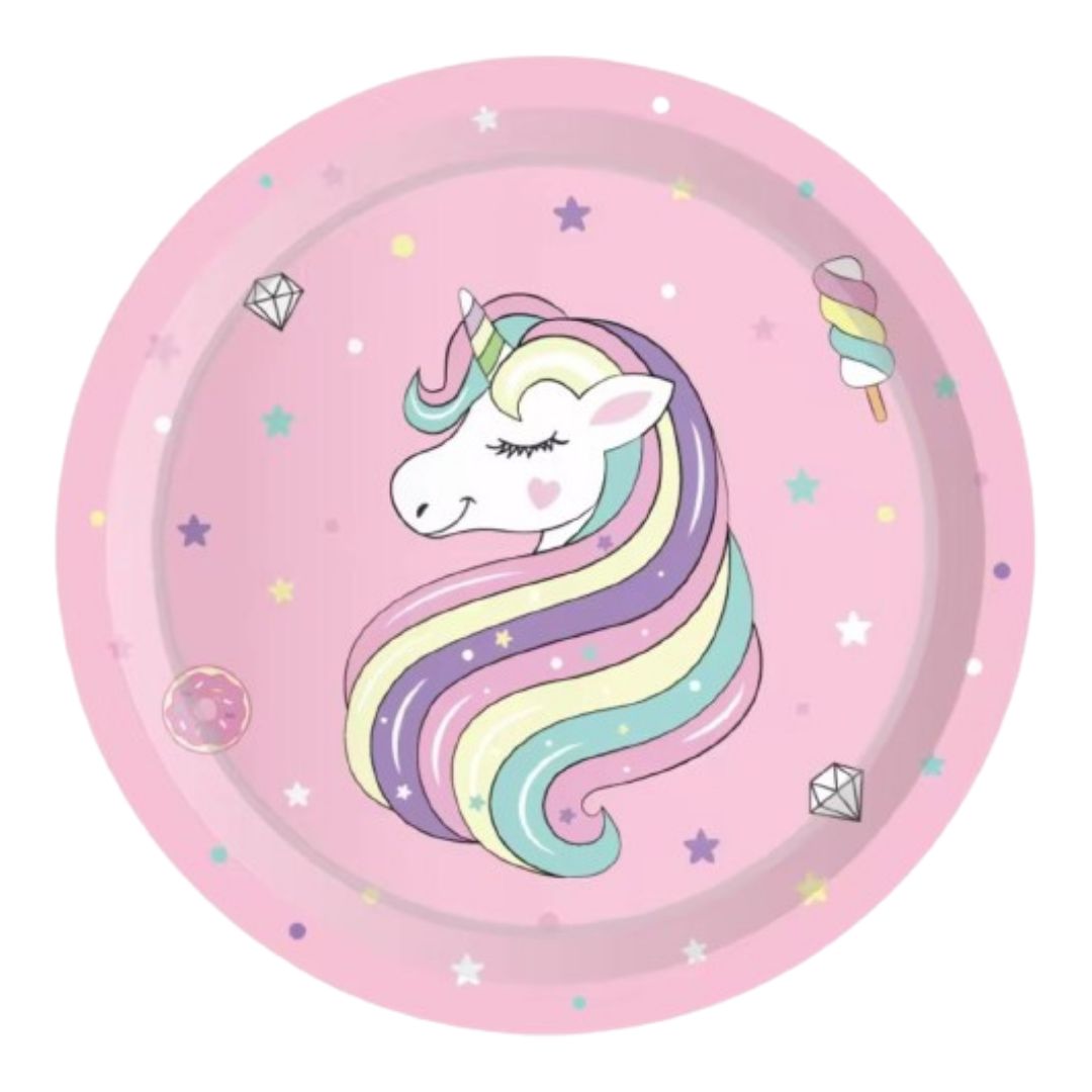 Unicorn Theme Party Paper Plates - 9 inches - 8PC