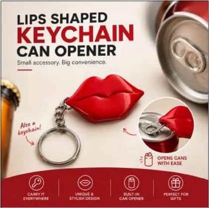 3D Printed Lip Keychain Can Opener & Whistle.