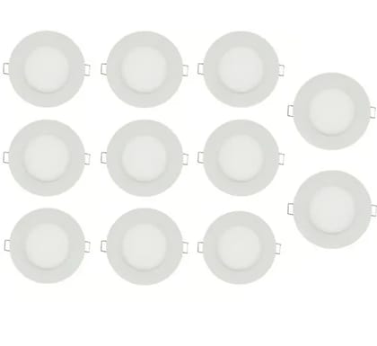 Slim Panel Recessed Ceiling Light - 8w | Shape - Round | Cool White 6000k | Aluminum die cast powder coated white finish | Indoor use only Rooms,Bathrooms,Office etc.