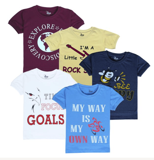 Noolar Brand Boys T-shirt pack of 5 ( 2 - 3 Years )