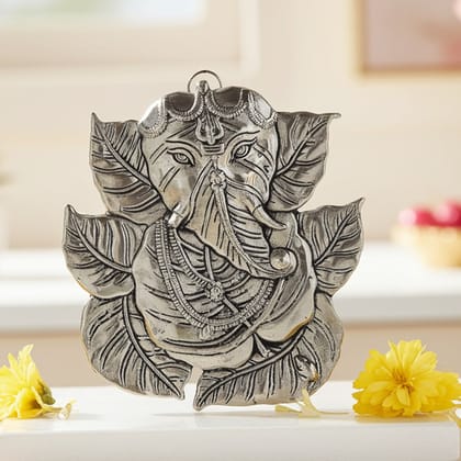 Aluminium  Showpiece Ganesh Patta SIlver (ASMAS219 S)
