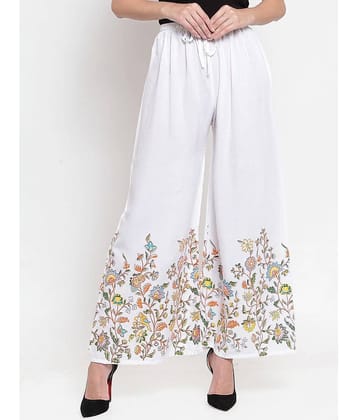 OMAYA - Mustard Rayon Flared Women's Palazzos ( Pack of 1 )