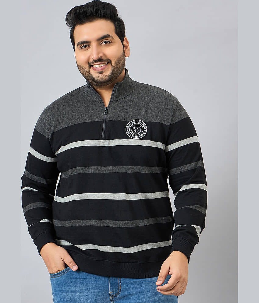 AUSTIVO Fleece High Neck Men's Sweatshirt - Black ( Pack of 1 )