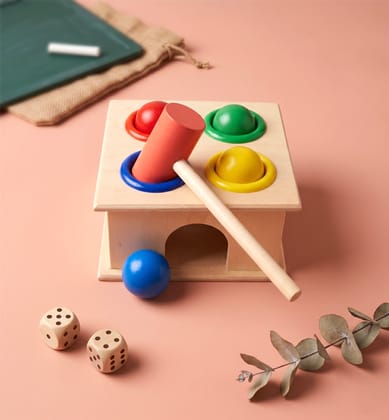 Handcrafted Wooden Lacquerware Color Matching Puzzle Toy