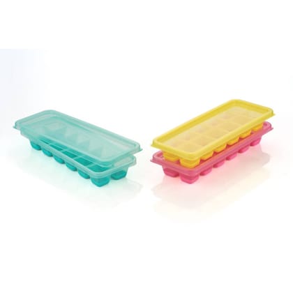 Craftlayout Pack of 2 Silicone Ice Cube Tray With Lid