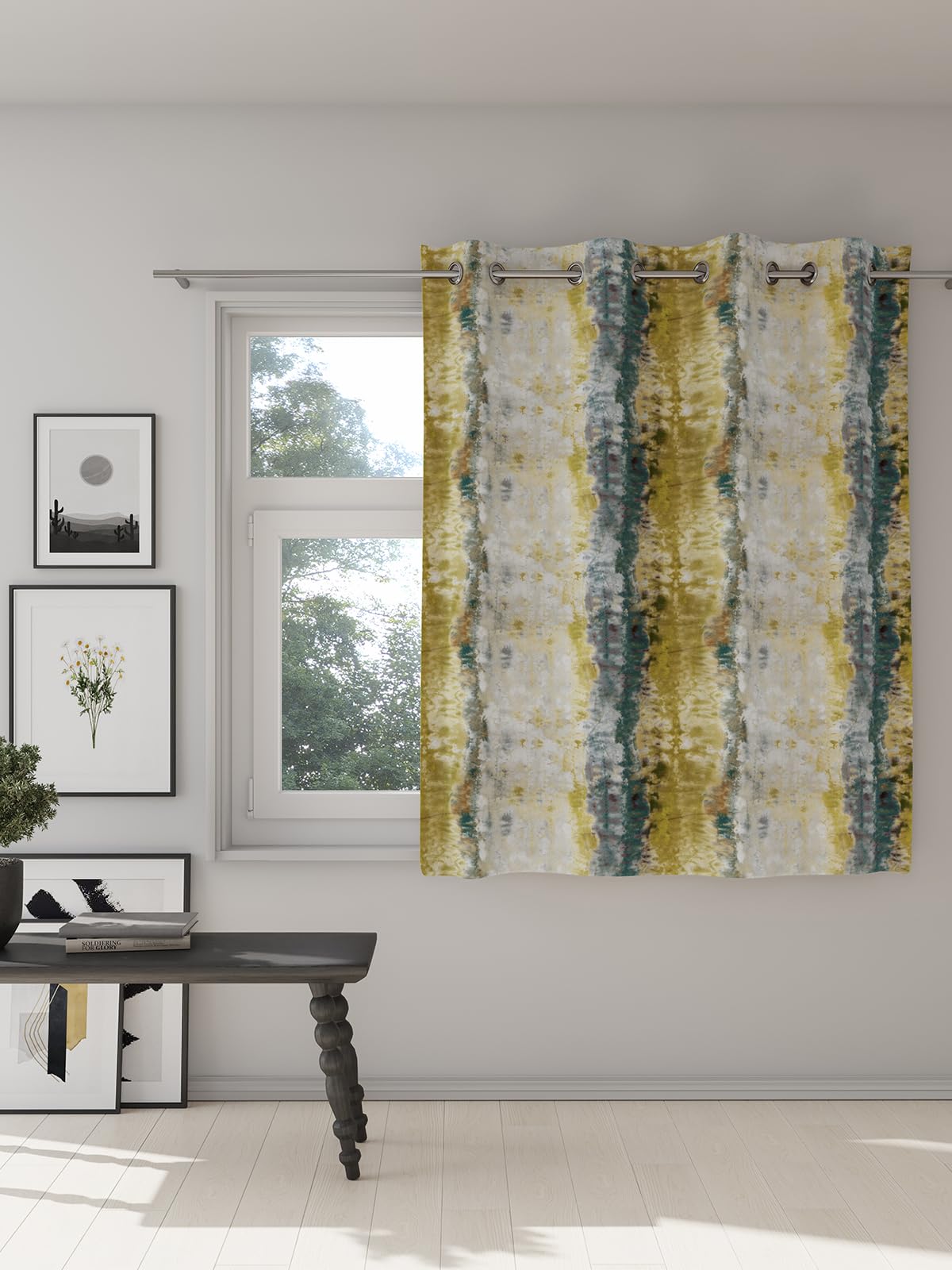 DDECOR - 100% PolyesterAbstract PatternWindow 5 Ft|135 CM X 160 CM| - Turquoise