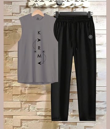 AUSK Grey Cotton Blend Relaxed Fit Men's Tracksuit ( Pack of 1 )