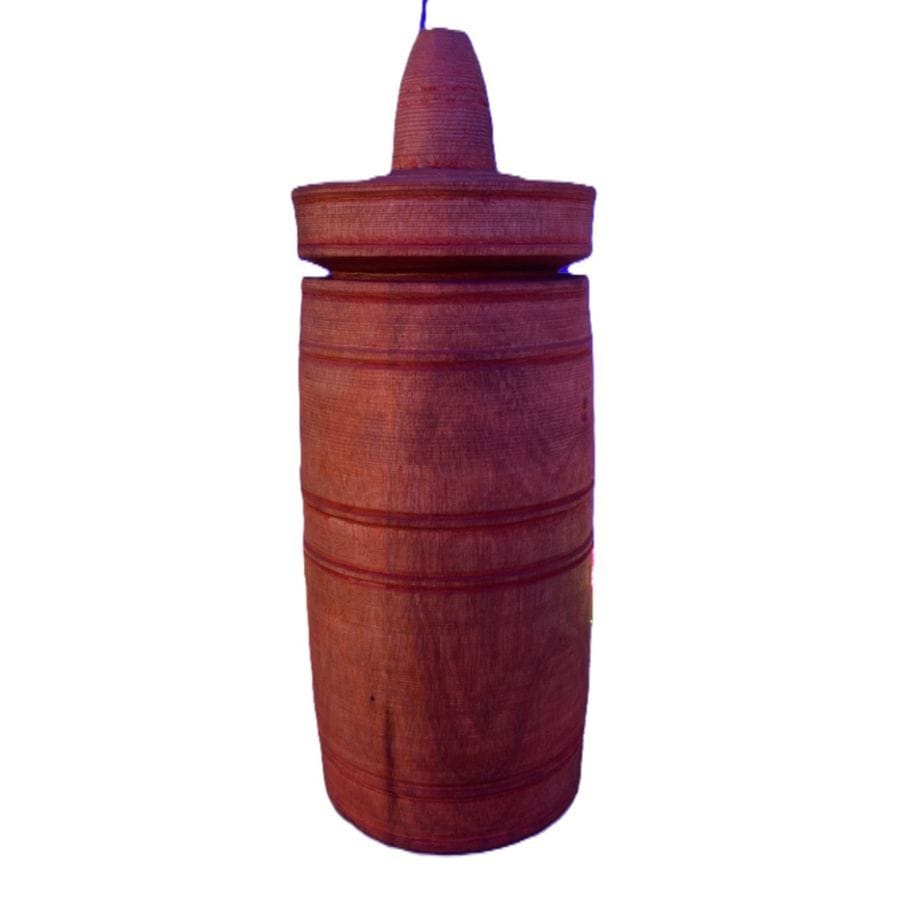 HANDCRAFTED WOODEN STORAGE JAR WITH LID