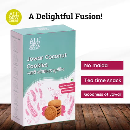 All Sow Great Jowar Coconut Cookies 180gm Pack of 1
